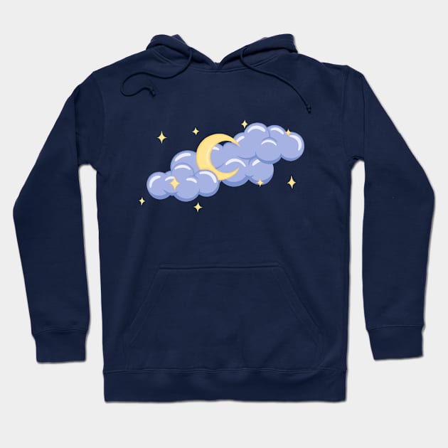 Moon Clouds Hoodie by tabithalynxart